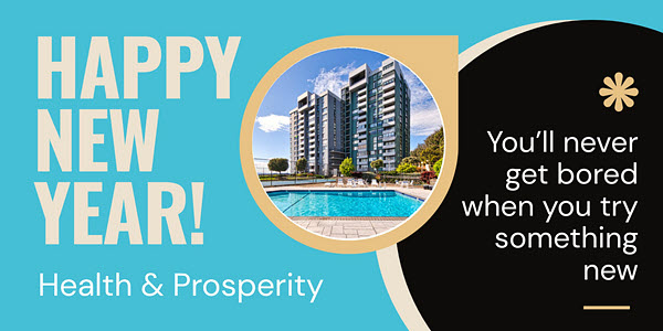 Happy New Year banner which suggests trying something new. 