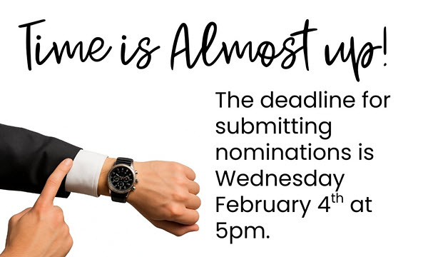 Time is almost up banner.